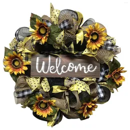 장식용 꽃 축제 화환 창조적 인 현관 문을 환영합니다. Garland DIY 파티 장식 계절 장식 가정 정원 농가를위한 계절 장식