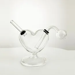 Love shaped design Herb Water Pipes Smoking Herb Glass Bubbler