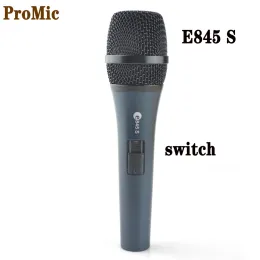 Microfones E845 Grade A Desempenho profissional de qualidade Dinâmica Microfone E845 MIC para vocais vivos Stage Karaoke com Switch