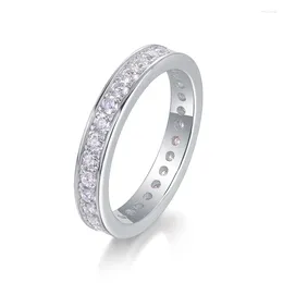 Cluster Rings Real Pure Sterling Silver S925 Оригинальное обручальное кольцо Moissanite для женщин с сертификатом Fine Design Eteronity