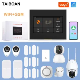 Kits HD Helskärm H501 Trådlös larmpanel WiFi GSM Alarm System Kits Kontroll med Tuya Smart Life App Family Safety Protection
