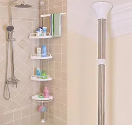 Bathroom Shelf Punch 4 Tier Shower Corner Storage Rack Firm Shower Storage Rack Scalable Stainless Steel Bathroom Kitchen Y205936490