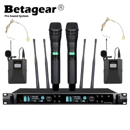 Microfones BetaGear SKM5000 Diversidade Microfone sem fio Sistema de Wireless 600MHz UHF Microfono Headset / Lavalier Microfona para Casamento de pub do pub da igreja