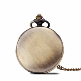 100pcslot 0021 Partihandel Vintage Bronze Pocket Watch Wrap Quartz Men Big Size Gold Color with Necklace Chain 240327