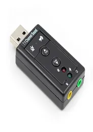 USB Sound Card Virtual 71 محول صوت USB الخارجي USB إلى بطاقة صوت ميكروفون من جاك 35 ملم للسماعة المحمولة للكمبيوتر المحمول PC853338