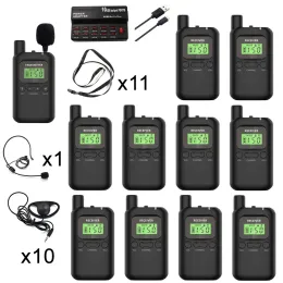 Microfones Wireless Whisper Tour Guide System Interpretação simultânea 1 Transmissor com 2 microfones, 10 receptores, 1 carregador