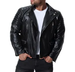 Pu Men Jacket Winter Disual Shipper Pu Leather Gettion Jacket Motorcycle Leather Justic Men Slim Fit Mens Mens and Coats J1810294239047