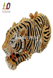 Bolsa de diamante de diamante de animais elegante Tiger