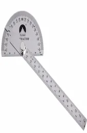 0180 Degree Angle Ruler Stainless Steel Round Head Rotary Protractor 145mm Adjustable Angle Finder Measure Tools5970915