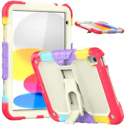 قابلة للتعديل قضية درع من Kickstand Frackproof for iPad 10th Gen 10.9 بوصة Case PC Hybrid Rugged Kids Ament