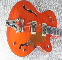 Hela Custom Shop Falcon Classic 6120 Jazz Hollow av Orange Electric Guitar i stock3748233