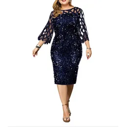 Plus Size Vestidos Formell Occas Dress for Women Summer Sexig lång kjol överdimensionerade eleganta kvinnliga kläder miniklänning 240318