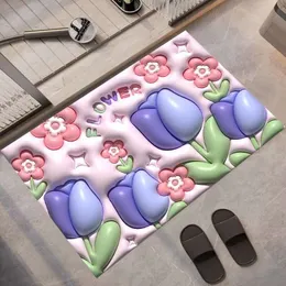 3D tredimensionell expansionseffekt Golvmatta Anti Slip och absorberande mattan Hushållens toalett utskjutande snabb torkdörr Diatomaceous lera