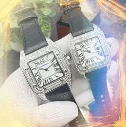 Luxury lovers unisex quartz watches men and women couples diamonds ring leather belt President three stiches fashion gold bracelet Business trend highend watch