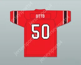 커스텀 Jim Otto 50 Wausau East High School Lumberjacks Red Football Jersey 2 상단 스티치 S-6XL