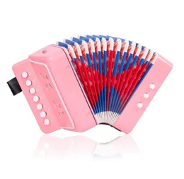 7 Keys Button Pink Accordion Gift For Children01234566862947