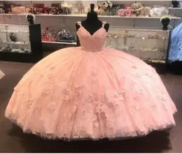 Modest Coral Quinceanera Prom Dresses Ball Ball With With Spaghetti Straps Theslique Lace Sweet 16 Party Italial Dress Orvice 2233812