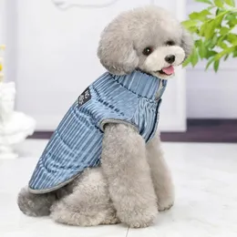 Vestuário para cães de vestuário de vestuário liso azul/prata/cachorro vermelho casaco de inverno roupas de colete de estimação pequenos cães médios gatos gatos de animais de estimação