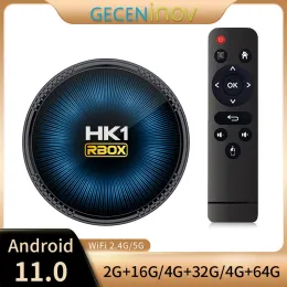 Kutu 2022 HK1 RBOX W2 Android 11 Akıllı TV Kutusu Amlogic S905W2 4GB 32GB 64GB 2.4G 5G Çift WiFi 100m 4K Medya Oynatıcı Set Üst Kutusu