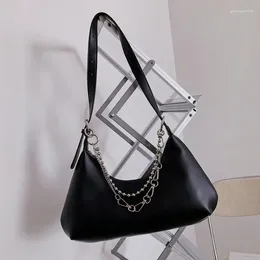 Bag ATLI Chain PU Leather Armpit For Women 2024 Solid Color Shoulder Handbags Female Travel Fashion Hand