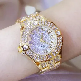 Zegarek BS 2024 Diamentowe zegarki Kobieta ze stali nierdzewnej Złota żeńska zegarek Złota Relogio feminino