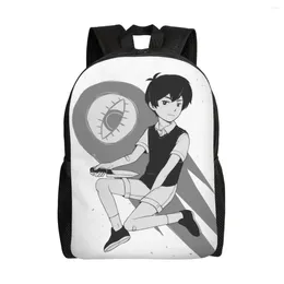 Backpack Omori Horror Video Gamer Backpacks For Momen Men Men School College Student Bookbag se encaixa em bolsas de laptop de 15 polegadas