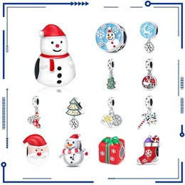 925 Silver Christmas Theme Series Christmas Tree Bell Snowflake Beads Pendant Accessories Amazon Hot Selling Wholesale Free Shipping