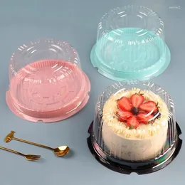 Presentförpackning 50st/parti 6inch transparent tårta plastlådor förpackning klar muffins muffin kupol hållare fall julfest bröllop