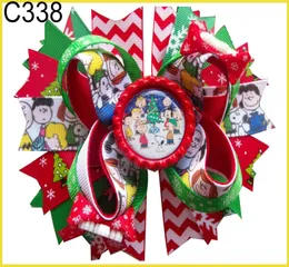 60pcs Christmas Hair Bows Candy Cane Bow Papai Noel CLIP RENEDER B8195277