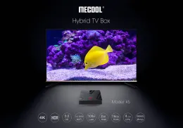 Kutu Mecool K5 Hibrid Android TV Kutusu Android 9.0 Amlogic S905x3 2.4G 5G WiFi LAN 10/100m BT4.1 2GB 16GB DVB S2/T2/C