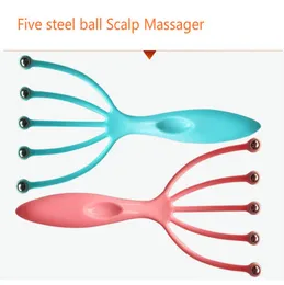 Massager skóry głowy stalowy masaż kulki Relaksowanie pięć palców masażer na głowę 8593692