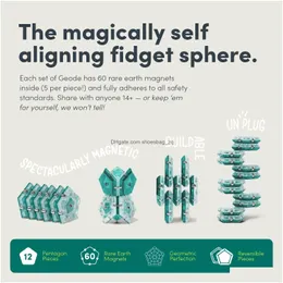 Magnetiska block leksaker fidget sfär pentagons 12 stycke set aqua building tegelstenar släpp leveransgåvor modell dhoij