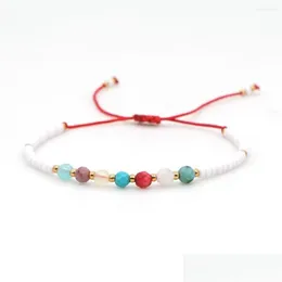 Bracelets de charme simples e elegante de sete cor semipreciou