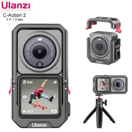 カメラulanzi caction2 DJI OSMOアクション用メタルケージ1/4ネジコールドシューズ保護ハウジング付き磁気フレームケースケージ