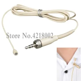 Microphones Beige 3.5 mm Jack Stereo Lock Tie Clip on Lapel Lavalier Microphone Mic For Sennheiser Wireless Bodypack Transmitter Mic