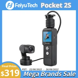Kameror Feiyutech Feiyu Pocket 2S 3Axis Gimbal Camera Split Design Magnet Base 1 / 2.5 -tums sensor 130 ° synfält Ultra HD 4K