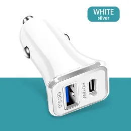 2024 12W Car Charger PD+USB Dual Port Car Mobile Phone Car Charger 2.4A Dual Port Car Charger Car Charger New - charger for mobile phone