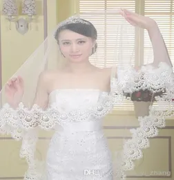 2016 New Fashion Bridal Veils 14メートルアイボリー1層レースエッジウェディングベールDHYZ 018549201