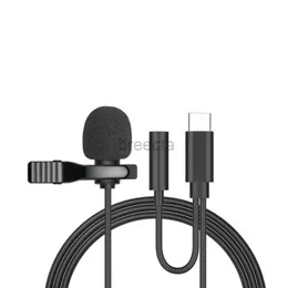 Mikrofonlar Mini Taşınabilir Tip C Lavalier Kavalı Mikrofon Samsung Huawei Lavalier Klipsli Kayıt Mikrofono Tip-C Mikrofon 240408