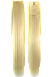 111 Synthetic Ponytail Long Straight Hair 16quot22quot Clip Ponytail Hair Extension Blonde Brown Ombre Hair Tail With Drawstr1305655