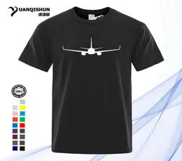 Yuanqishun Boeing 737 Aircraft Print T Shirt Wysokiej jakości 16 kolorów Summer Man Tshirt Nowe mężczyźni Topy Tops Tshirt Unise9616726