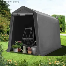 Tents and Shelters QZEN 6x7FT Outdoor Storage Shed Heavy Duty Portable Storage Shed Portable Garage Storage Tent with Roll-up Ventilated Door US L48