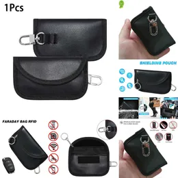 New Blocking Bag Fob Signal Lock Blocker Mini PU Case Wallet for Keyless Keys Radiation Protection Car Key Bags