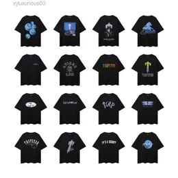 Camisetas masculinas de verão trapstar tshirts letra de algodão imprimido camiseta de algodão masculina tenda feminino estrela solteira coletor redondo pescoço curto camiseta de manga curta