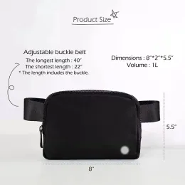 Designer de moda de nylon Lulu em todos os lugares Boleteira Bolsa Fanny Pack Pacote de bolsa para fora da bolsa de luxo da ginástica de ginástica de luxo de ginástica Crossbody ombro de ombro de ombro