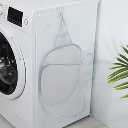 Tvättpåsar Portable Multifunktionell förvaringskorg Dirty Clothes Hamper Home Foldbar Polyester Fiber Plain Grey Lätt att öppna högt