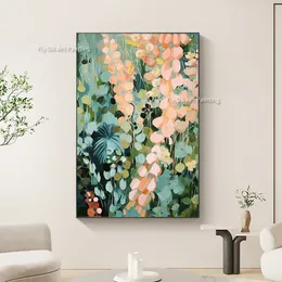 Grande arte da parete dipinta a mano dipinta a mano minimalista arte floreale dipinto personalizzato di pittura boho muro soggiorno astratto di pittura di fiori di fiori su tela