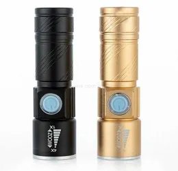 Ultra parlak şarj edilebilir LED Torch USB LED El Flashlight Mini Meşaleler Flash Işık Cep lambası Zoomable Lambalar Açık Hiki5139845