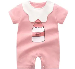 Bebek kız kızlar yaka yakalayıcıları yaz yenidoğan bebek kısa kollu pamuk atanlar bebek bebek kız tasarımcı kıyafetleri42555503