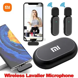 Microphones Mijia Wireless HD Radio Live Microphone Noise Cancel Dual Mic 20 Meter för mobiltelefon Tiktok Kort videoinspelning 240408